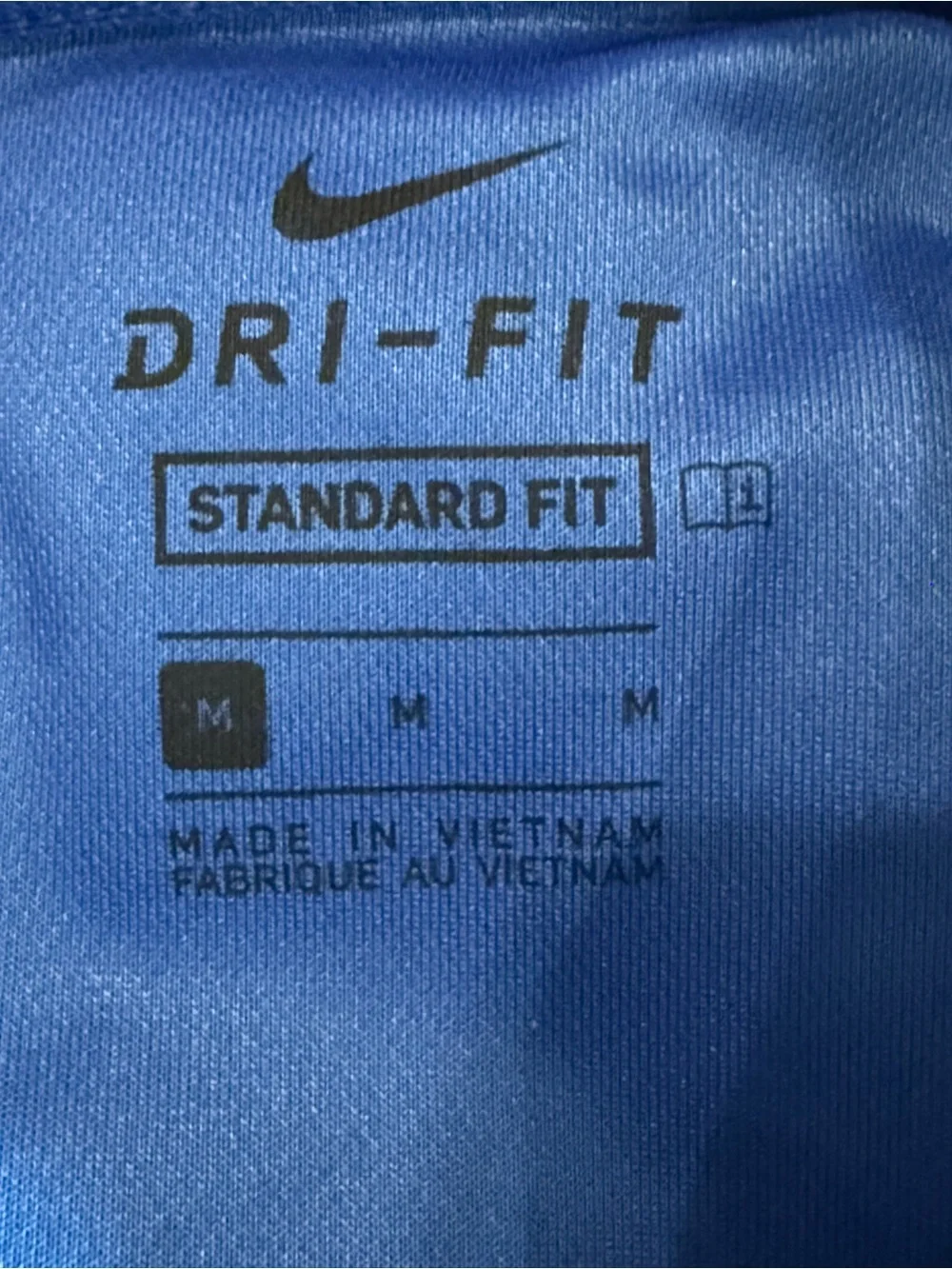 Nike Dri-FIT Women’s Golf Polo Medium Royal Blue White Stripe Collar Standard Fi